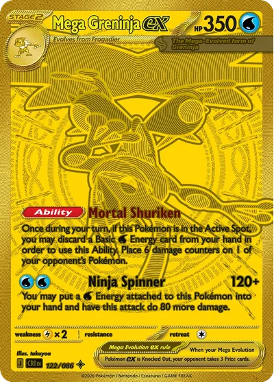 Chaos Rising – Mega Greninja ex 122/086 – Mega Hyper Rare