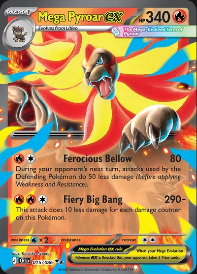 Chaos Rising – Mega Pyroar ex 015/086 – Double Rare