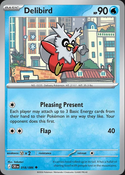 Chaos Rising – Delibird 018/086 – Reverse Holo