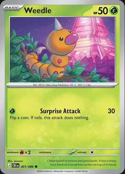 Chaos Rising – Weedle 001/086 – Normal