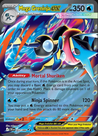 Chaos Rising – Mega Greninja ex 022/086 – Double Rare