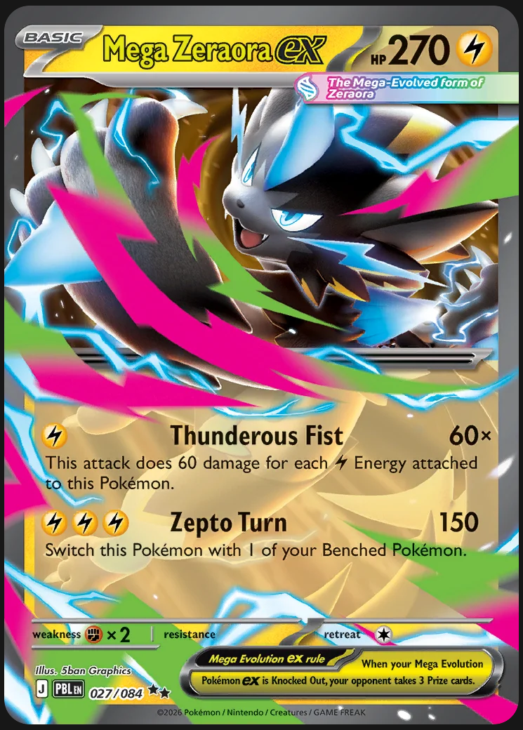 Pitch Black – Mega Zeraora ex 027/084 – Holo