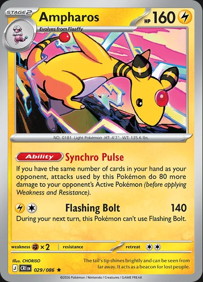 Chaos Rising – Ampharos 029/086 – Holo