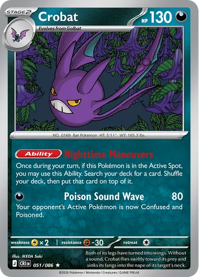 Chaos Rising – Crobat 051/086 – Reverse Holo