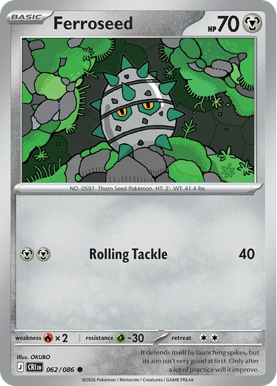 Chaos Rising – Ferroseed 062/086 – Reverse Holo