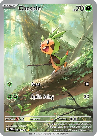 Chaos Rising – Chespin 087/086 – Illustration Rare
