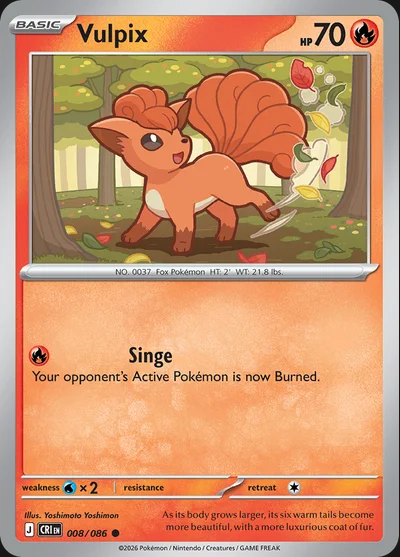Chaos Rising – Vulpix 008/086 – Reverse Holo